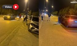 Flaş! İshakpaşa yolunda iki araç kazaya karıştı: O anlar kamerada