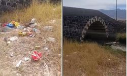 Ağrı Dağı manzaralı tarihi köprü çöplerin arasında kaldı
