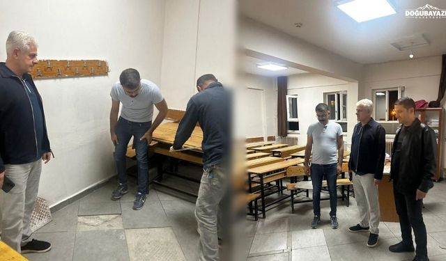 Doğubayazıt’ta eğitim için mesai tanımayan çalışma