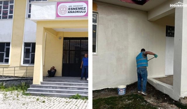 Doğubayazıt’ta köy okullarında boya ve badana çalışması