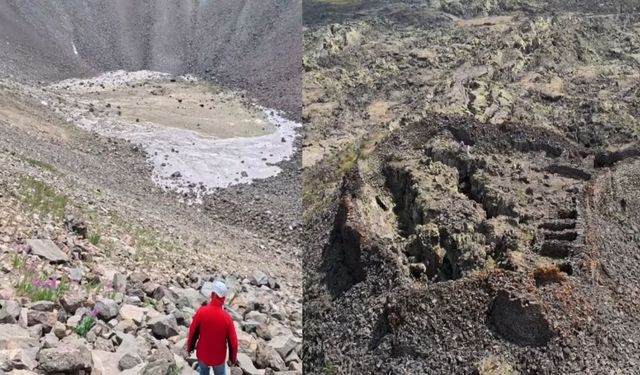 Doğubayazıt’taki Tendürek’in kraterinden yeni görüntüler