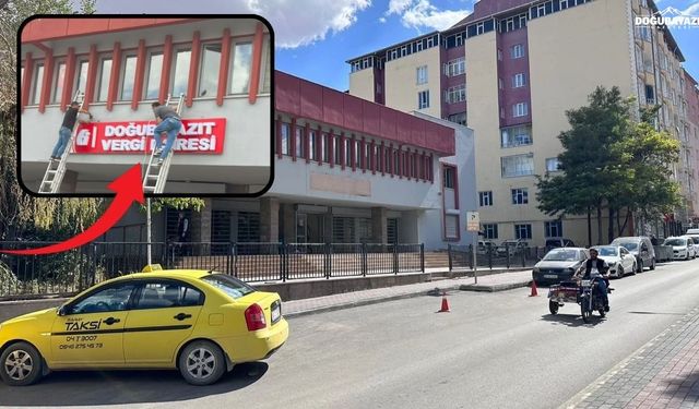 Haberimizin ardından Doğubayazıt Vergi Dairesi’ne tabela asıldı