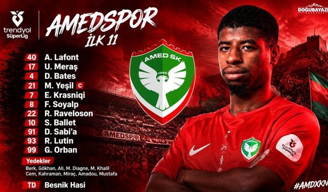 Amedspor'da ilk 11 belli oldu: Hasi kararını verdi