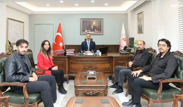 Gazetecilerden kaymakam Mustafa Ayvat’a ziyaret