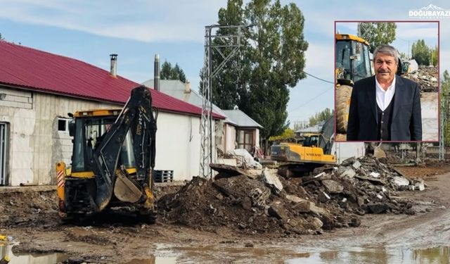 Patnos’ta Yeşilçimen Mahallesi’nde yol genişletme çalışmaları sürüyor
