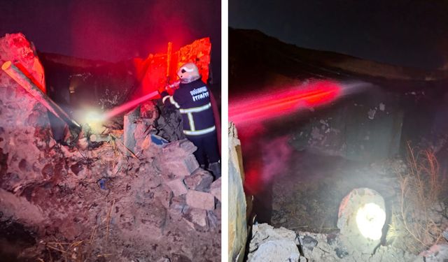 Doğubayazıt'ta Metruk Evde Çıkan Yangın Korkuttu