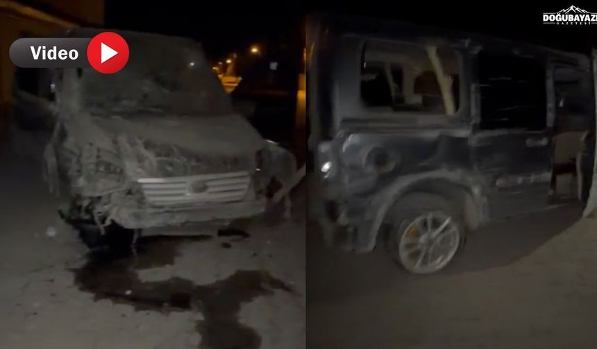 Doğubayazıt’ta araç evin duvarına çarpıp takla attı