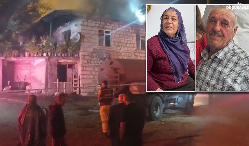 Alevlere teslim olan evde karı koca feci şekilde öldü