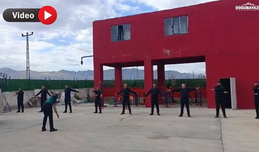 Doğubayazıt itfaiyesi zorlu görevlere kondisyonla hazırlanıyor