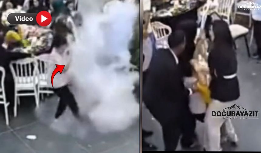 Doğubayazıt’ta düğünde korkutan anlar! 'Kuru buz patladı'