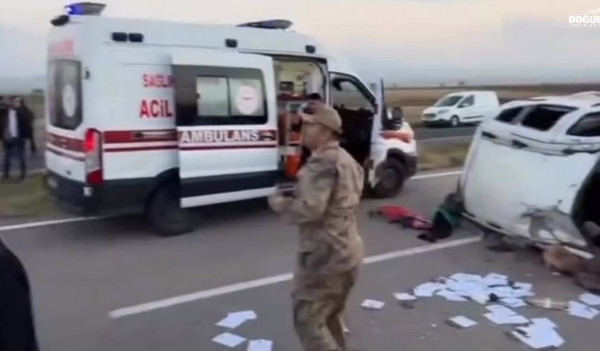 Patnos’ta araç takla attı: 1’i çocuk 6 yaralı
