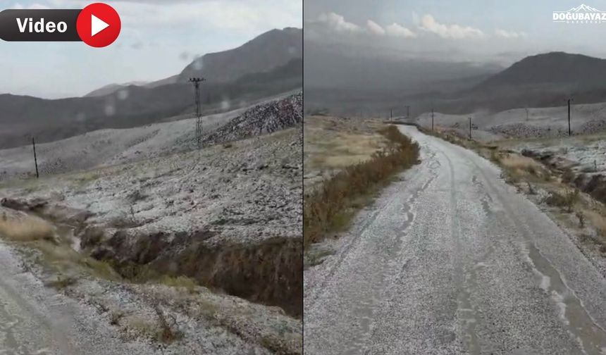 Doğubayazıt’ta kışın habercisi: Zindо köyünün tepeleri beyaza büründü