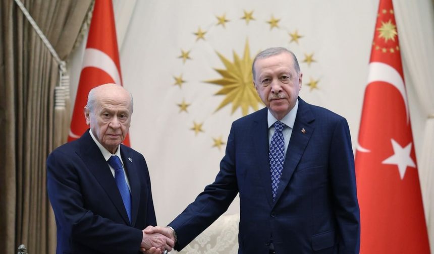 Cumhurbaşkanlığı Külliyesi'nde Erdoğan-Bahçeli buluşması