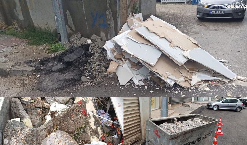 Doğubayazıt'ta sokaklar moloz ve çöplere teslim
