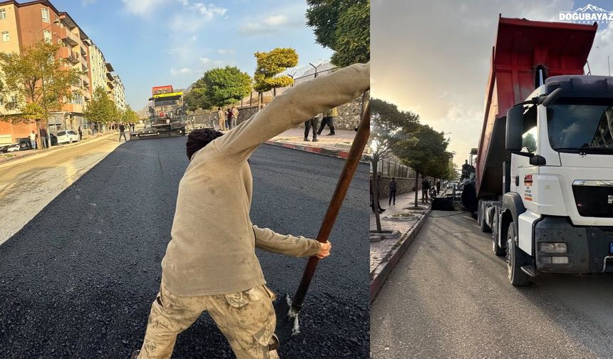 Doğubayazıt’ta vatandaşların beklediği stadyum yolu asfaltla buluşuyor