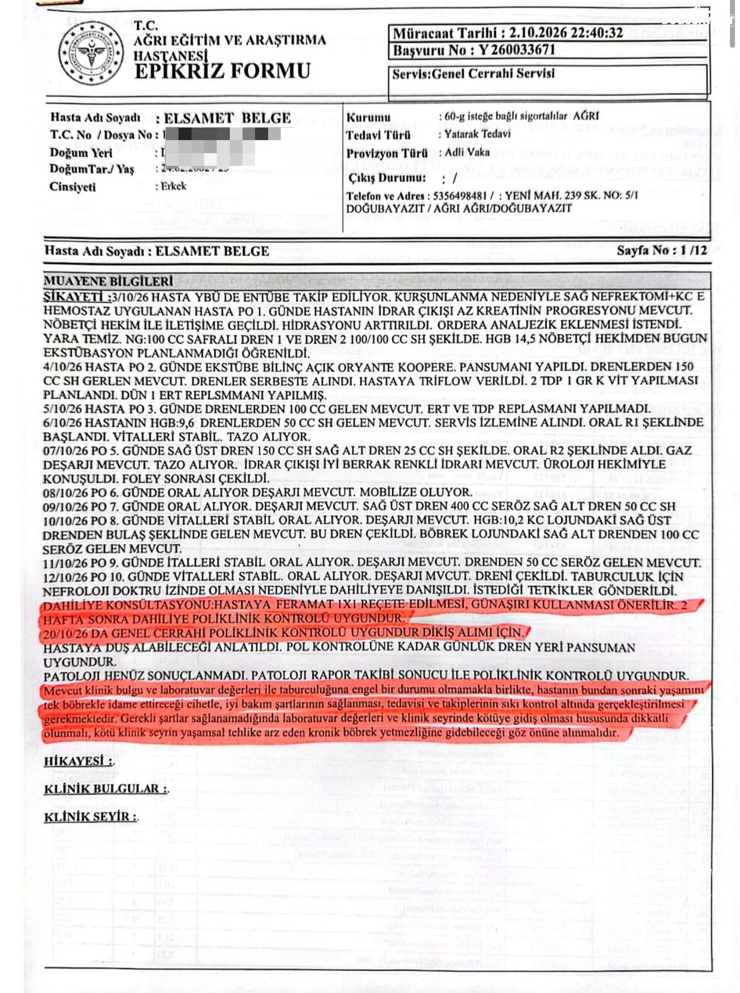 Ağrı’da Polisten Kaçarken Vurulan Genç Cezaevine Gönderildi 'İlaçlar Verilmedi'3